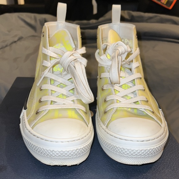 Authentic Dior B23 High Top White Yellow Oblique - Picture 2 of 7